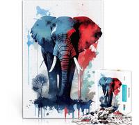 Puzzles 2000 pièces pour Adultes Aquarelle d'éléphant Jouets éducatifs d'apprentissage Renforcer l'amour Entre Les Couples 70x100cm