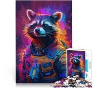 Puzzles 2000 pièces pour Adultes Astronaute Racoon Space Jeu Familial Anti-Stress Défi Difficile Super Cadeau 70x100cm