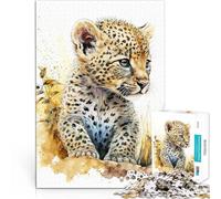 Puzzles 2000 pièces pour Adultes bébé guépard Aquarelle Jeu Familial Anti-Stress Défi Difficile Bon Cadeau 70x100cm