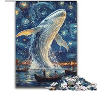 Puzzles 2000 pièces pour Adultes Cadeaux Baleines dans Le Ciel étoilé pour Les 14 Ans et Plus Difficile à compléter mais Amusant et Humoristique Superbes Cadeaux et Jouets 70x100cm