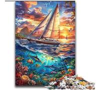 Puzzles 2000 pièces pour Adultes Cadeaux Bateau naviguant sur l'océan pour Les 14 Ans et Plus Jouet éducatif intellectuel décompressant Excellent Cadeau 70x100cm