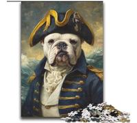 Puzzles 2000 pièces pour Adultes, Cadeaux, Capitaine Pirate, Bouledogue français, Jeu Familial, Anti-Stress, défi Difficile, renforce l'amour Entre Couples, 70x100cm