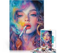 Puzzles 2000 pièces pour Adultes, Cadeaux “Femme Sexy Qui Fume” Fait de Papier，pour Les 14 Ans et Plus Difficile à réaliser mais Amusant et Humoristique Don d'œuvres d'art。Taille：70x100cm