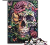 Puzzles 2000 pièces pour Adultes, Cadeaux Gothiques, Roses, crânes et Papillons, pour Les 14 Ans et Plus Difficile à réaliser, mais Amusant et Humoristique Superbes Cadeaux et Jouets 70x100cm