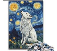 Puzzles 2000 pièces pour Adultes, Cadeaux Loup sous Le Ciel Nocturne, pour Les 14 Ans et Plus, Jouet éducatif intellectuel décompressant, Superbe Cadeau 70x100cm