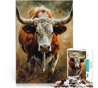 Puzzles 2000 pièces pour Adultes, Cadeaux “Regard bovin” Fait de Papier,Convient aux Personnes âgées de 14 Ans et Plus Jouets Anti-Stress Car C'est Un pour Toute la Famille。