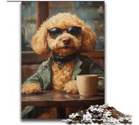 Puzzles 2000 pièces pour Adultes Caniche Buvant du café Jouets éducatifs Jeux familiaux Améliorer l'amour Entre Couples 70x100cm