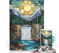 Puzzles 2000 pièces pour Adultes Cascade de vitraux Jouets de Jeu pour Cadeau Familial est idéal comme Cadeau pour Toute la Famille 70x100cm