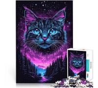 Puzzles 2000 pièces pour Adultes Chat Cosmique Entraînez Votre Cerveau et Vos Mains est idéal comme Cadeau pour Toute la Famille 70x100cm