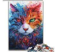 Puzzles 2000 pièces pour Adultes Chat psychédélique pour et à partir de 14 Ans Jeu Pratique Jeu de Noël Cadeaux 70x100cm