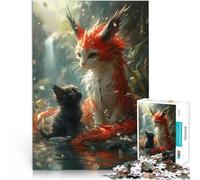 Puzzles 2000 pièces pour Adultes Chaton Dragon Fantastique Compétition de Vitesse Manuelle Interaction Parent-Enfant 70x100cm