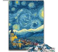 Puzzles 2000 pièces pour Adultes et Adolescents Van Gogh Ciel Nocturne Anti-Stress Défi Difficile avec Affiche Assortie et fiche de Questions 70x100cm