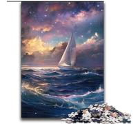 Puzzles 2000 pièces pour Adultes et Adolescents Voilier sur la mer sous la Galaxie Jouets éducatifs Jeux familiaux Jeu éducatif pour Anniversaire, Noël 70x100cm