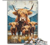 Puzzles 2000 pièces pour Adultes et Adolescents Yak Family Stress Relief Difficult Challenge Chaque pièce est Unique - Jeu Familial Stimulant et Amusant 70x100cm
