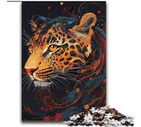 Puzzles 2000 pièces pour Adultes Flamme Léopard Jeu Familial Soulagement du Stress Défi Difficile Convient aux Couples 70x100cm