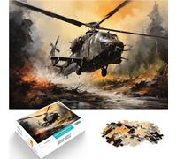 Puzzles 2000 pièces pour Adultes Hélicoptère Militaire Jouets éducatifs d'apprentissage avec Affiche et Feuille de Questions correspondantes 70x100cm