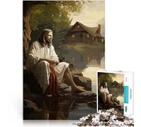 Puzzles 2000 pièces pour Adultes Jésus au Bord du lac Jouets Jeux éducatifs Soulagement du Stress Bon Cadeau 70x100cm