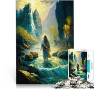 Puzzles 2000 pièces pour Adultes “Jésus Marchant sur Les ruisseaux” Fait de Papier,Convient aux 14 Ans et Plus décoration Murale de Jeu Jeux Jouets Cadeaux。Taille:70x100cm/27.5x39.3pouce