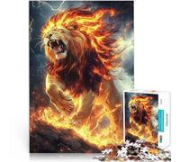 Puzzles 2000 pièces pour Adultes “ Le Roi Lion de Feu” Fait de Papier，pour Les 14 Ans et Plus Jouet éducatif Anti-Stress Cadeaux du Père Noël Secret。Taille：70x100cm/27.5x39.3pouce