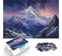 Puzzles 2000 pièces pour Adultes Montagne avec Un Beau Ciel Nocturne Casse-tête pour Renforcer l'amour Entre Les Couples 70x100cm