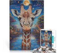 Puzzles 2000 pièces pour Adultes Peinture Couleur Girafe Fabriqué en Carton Convient aux 14 Ans et Plus Staycation Tuer Le Temps Idées Cadeaux。Taille:70x100cm/27.5x39.3pouce