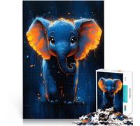 Puzzles 2000 pièces pour Adultes Peinture d'un bébé éléphant Mignon Jeux de détente Renforcer l'amour Entre Les Couples 70x100cm