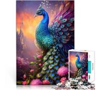 Puzzles 2000 pièces pour Adultes Plume de Paon Jouet éducatif intellectuel décompressant Cadeau d'anniversaire, Cadeaux, décoration Murale 70x100cm