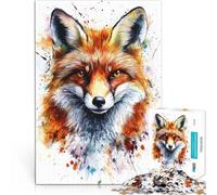 Puzzles 2000 pièces pour Adultes Portrait de Renard à l'aquarelle Jeu éducatif Défi Jouet pour la décoration intérieure 70x100cm