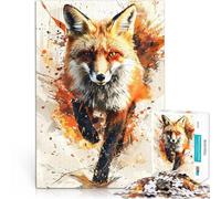 Puzzles 2000 pièces pour Adultes Renard Aquarelle Splash Jouets Jeux éducatifs Soulagement du Stress décoration Murale 70x100cm
