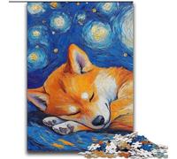 Puzzles 2000 pièces pour Adultes, Shiba Inu, Ciel Nocturne, pour Les 14 Ans et Plus Difficile à réaliser, mais Amusant et Humoristique Superbes Cadeaux et Jouets 70x100cm