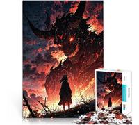 Puzzles 2000 pièces pour Adultes Silhouette de démon et de Fille Analyse et logique avec Affiche et Feuille de Questions correspondantes 70x100cm