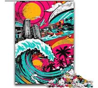 Puzzles 2000 pièces pour Adultes Surf Graffiti Jeu Familial Anti-Stress Défi Difficile Convient aux Couples 70x100cm