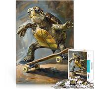 Puzzles 2000 pièces pour Adultes Tortue en Skateboard Jouets éducatifs d'apprentissage Renforcer l'amour Entre Les Couples 70x100cm