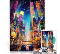 Puzzles 2000 pièces pour Adultes Œuvre d'art de la Ville psychédélique Casse-tête pour est idéal comme Cadeau pour Toute la Famille 70x100cm