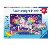 Ravensburger - Puzzle Enfant - Lot de 2 Puzzles 24 pièces - Licorne et Pégase - Fille ou garçon dès 4 Ans - Puzzle de qualité supérieure - 2 Posters à Taille réelle - Fantastique - 05726