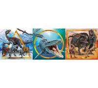Puzzles 3 x 48 Pieces : t Rex et Autres Dinosaures feroces - pour Jurassic - Enfant, Garcon - Set Puzzle Supercolor + 1 Carte