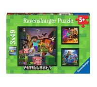 Ravensburger - Puzzle enfant - Biomes de Minecraft - 3x49 pièces - Dès 5 ans - 05621