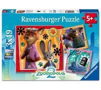Puzzles 3 x 49 pièces Ravensburger Disney Zootopie