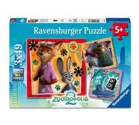 Puzzles 3 x 49 pièces Ravensburger Disney Zootopie G