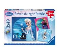 Puzzles 3 x 49 pièces Ravensburger Elsa Anna et Olaf Disney Frozen La Reine des Neiges G