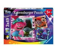 Puzzles 3 x 49 pièces Ravensburger Tournée mondiale Trolls 2 G