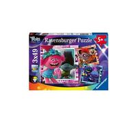Puzzles 3 x 49 pièces Ravensburger Tournée mondiale Trolls 2 Multicolore G