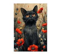 Puzzles 30 Pièces Adultes Poppies Cat, Jouet Educatif Développe Observation et Logique, Puzzle Adultes 30 Pièces 25 x 20 cm