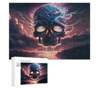 Puzzles 300 PCS Electric Skull Mystic Energy -1 Puzzles pour Adolescents Jeux Relaxants Défi Difficile Cadeaux Uniques d'anniversaire Et De Noël 300 PCS