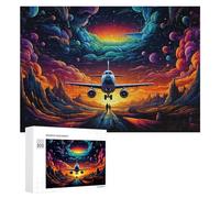 Puzzles 300 PCS Magical Sunset Flight Adventure -4 Puzzles pour Adolescents Jeux Relaxants Défi Difficile Cadeaux Uniques d'anniversaire Et De Noël 300 PCS
