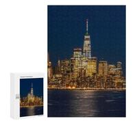 Puzzles 300 PCS New York City Skyline at Night Puzzles pour Adolescents Jeux Relaxants Défi Difficile Cadeaux Uniques d'anniversaire Et De Noël 300 PCS