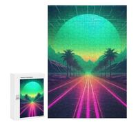 Puzzles 300 PCS pour Adolescents Abstract Synthwave Dreams Puzzles pour Adultes Jeux De Détente Décoration Murale Idéal comme Cadeau pour Toute La Famille 300 PCS