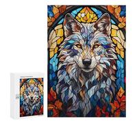 Puzzles 300 PCS pour Adolescents Abstract Wolf Puzzle pour Adultes Jouets Anti-Stress Modèle À Assembler Cadeau d'anniversaire, Cadeaux, 300 PCS
