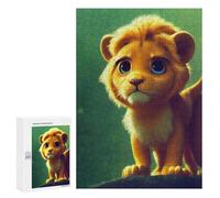 Puzzles 300 PCS pour Adolescents Adorable Lion Cub Portrait Puzzles pour Adultes À Monter Soi-même - Jeux Éducatifs Et Amusants en Famille 300 PCS
