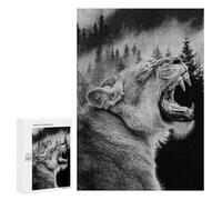Puzzles 300 PCS pour Adolescents Angry Lion Puzzle pour Adultes Jouets Anti-Stress Modèle À Assembler Cadeau d'anniversaire, Cadeaux, 300 PCS